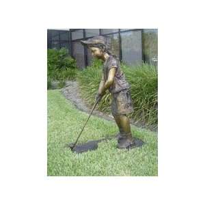  Future Golf Champ (Girl) Bronze Garden Statue   36 High 
