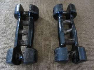 RARE Vintage Cast Iron Mechanical Dumbell Set  Antique Old Weights 3 