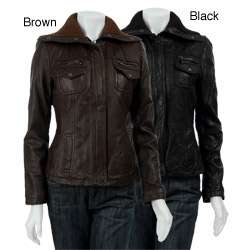 MICHAEL Michael Kors Womens Leather Jacket  