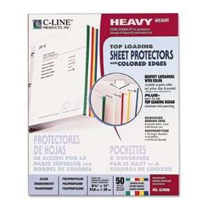 C Line Colored Edge Sheet Protector CLI62000: Office 