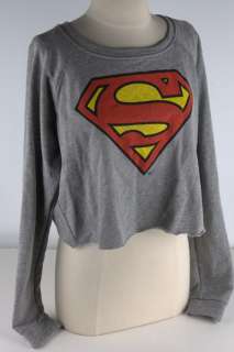 Forever21 Gray Superman Logo Cropped Top Junior 2565  