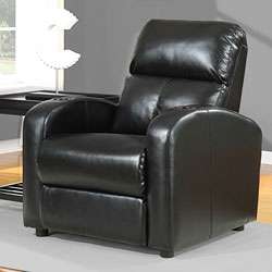 Tracy Black Bonded Leather Recliner  Overstock