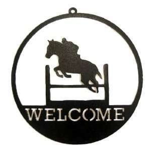  15 Equestrian Horse and Rider Metal Welcome Sign Kitchen 
