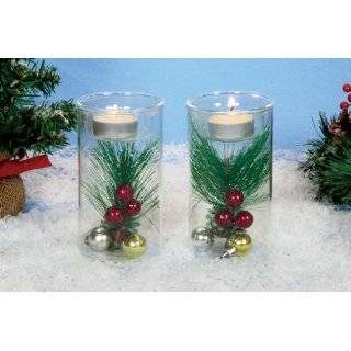 Holiday Christmas Glass Candle Holder