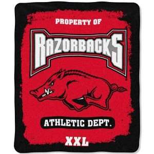  Arkansas NCAA Property of Micro Raschel Blanket (5x60 