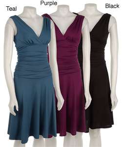 Ruby Womens V neck Dress with Elastic Shirring  Overstock