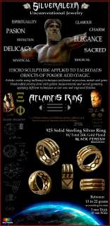 STERLING SILVER ATLANTIS RING TOTAL 24K GOLD PLATED  