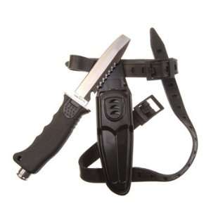  Stainless Steel Full Tang Blunt Dive Knife   Black: Sports 
