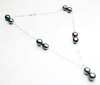 10MM TAHITIAN BLACK PEARL NECKLACE 14K GOLD CHAIN $1999  