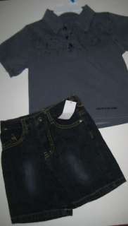 Calvin Klein Infant Boy Size 24 months Blue Denim Shorts & Shirt 