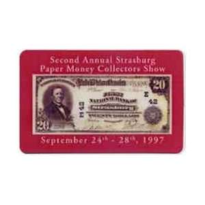 Collectible Phone Card 5m 2nd Strasburg Paper Money Collectors Show 