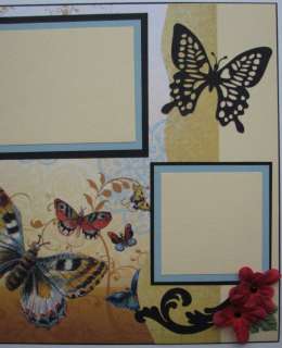 HAPPY~butterfly~pre made 12x12 scrapbook pages~UTPM~  