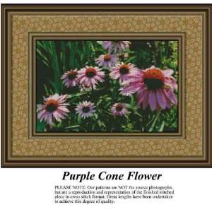  Purple Cone Flower Cross Stitch Pattern PDF Download 