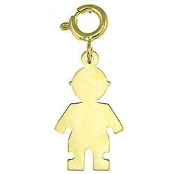 14k Yellow Gold Boy Silhouette Charm  Overstock