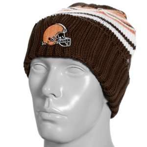   Reebok Cleveland Browns Brown Pruning Sweater Knit Beanie Sports