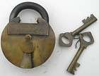 solid brass working alcatraz prison padlock lock with 2 keys