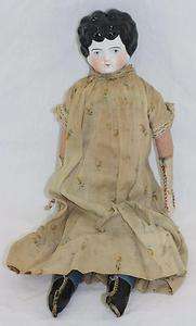 Antique 14 German China Head Doll Beautiful Lowbrow Hair  