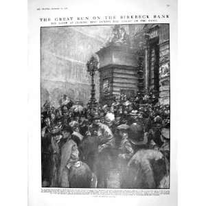    1910 SCENE CLOSING TIME PANIC BIRKBECK BANK ENGLAND