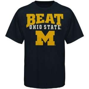 Michigan Wolverines Navy Blue Beat Ohio State Rivalry T shirt:  