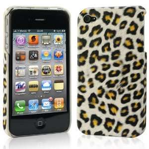 background and Yellow / Leopard Pattern Plastic Case for Apple iPhone 
