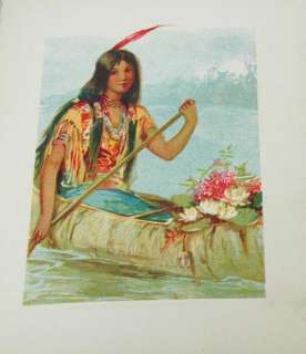 Wooing Hiawatha 1900s Gift Bk Great Chromo Illus.  