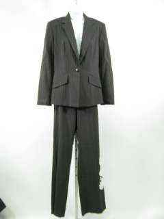 NWT LELA ROSE Brown Pinstripe Blazer Pants Suit Sz 12  