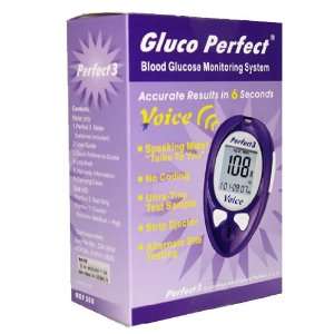Gluco Perfect DIA 3820 Perfect3 Blood Glucose Monitoring System Voice 