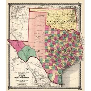   County Map of Texas & Indian Territory by H. H. Lloyd & Co. Home