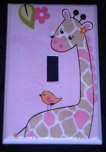   Jill GIRAFFE LIGHT SWITCH plate Pink Giraffe single switch plate CUTE