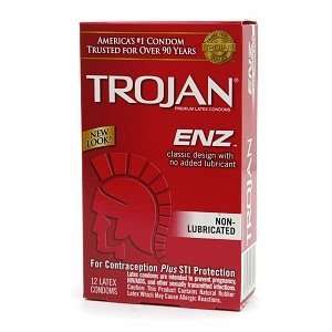  Trojan Non Lubricated Latex Condoms, Enz 12 ct (Quantity 