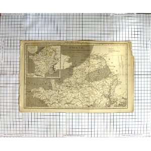  ANTIQUE MAP GERMANY FRANCES EUROPE GALLIA GEOGRAPHY