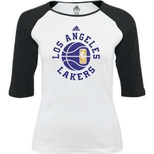  Los Angeles Lakers Womens adidas Off Season 3/4 Sleeve 