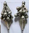 vintage antique ethnic tribal old silver earrings pair 
