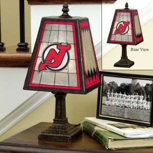 NEW JERSEY DEVILS 14 IN ART GLASS TABLE LAMP
