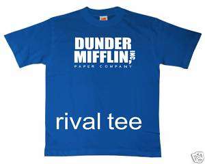 ROYAL BLUE Dunder Mifflin The Office T shirt tee Funny  