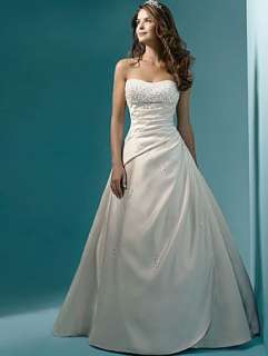 Stock Champagne/White/Ivory wedding Dress/Gowns Sz:6 16  