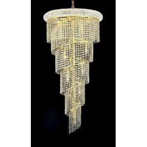 Spiral Design 18 Light 48 Gold or Chrome Chandelier with European or 