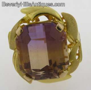 Beautiful Large Ametrine 14k Designer Gold Ring  