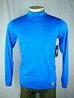 Nike Mens Pro Combat Thermal Mock Shirt Fitted Long Sleeve Top Blue 