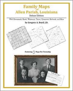 Family Maps Allen Parish Louisiana Genealogy Plat LA  