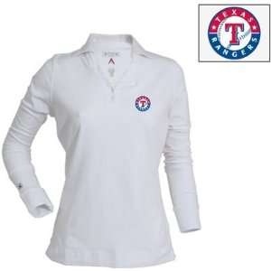 Texas Rangers Womens Fortune Polo by Antigua   White 