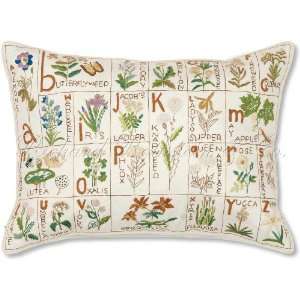  Botanical Alphabet Embroidered Pillow Baby