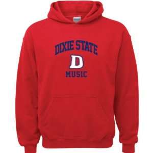  Dixie State Red Storm Red Youth Music Arch Hooded 