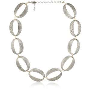 Napier Two Tone Link Collar Necklace Jewelry