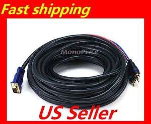 New 50ft VGA to 3 RCA Component Video Cable (HD15   3 RCA)  