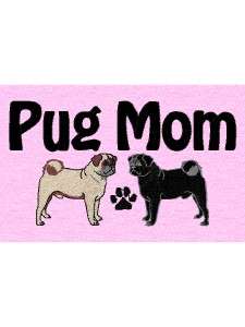 Pug MOM Hoodie Hooded Sweatshirt Pink or Black CUSTOM  