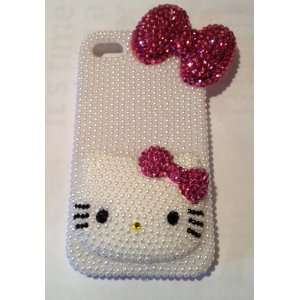  Hello Kitty 3d Handmade Swarovski Crystal Iphone 4 case 