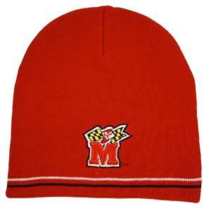  Maryland Terrapins Red Open Shot Knit Beanie: Sports 