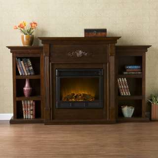 Tennyson Espresso Electric Fireplace Bookcase FA8545BE  