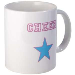   CHEER Pink and Blue Athletic Star Ceramic Coffee Mug